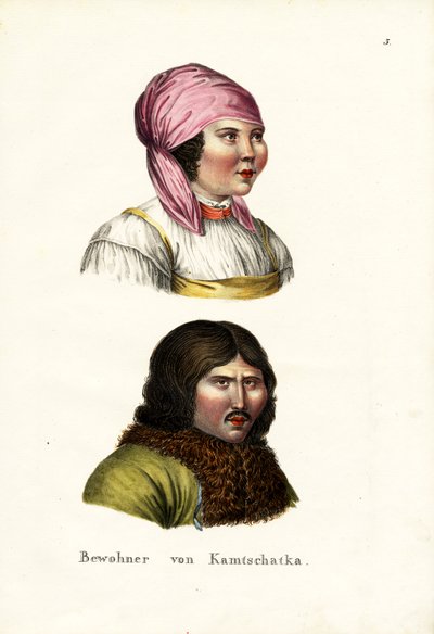 Habitants de la péninsule du Kamtchatka, Sibérie, 1824 - Karl Joseph Brodtmann
